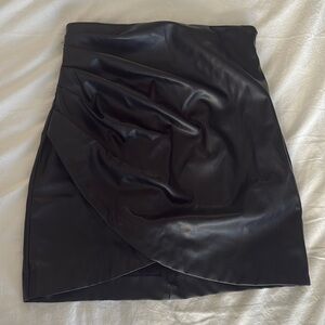 Zara Black Leather Skirt